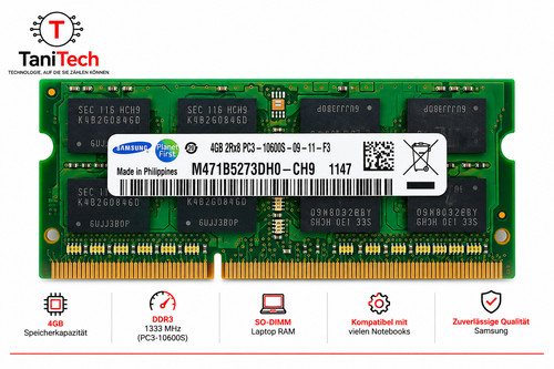 Samsung 4gb ddr3 1333 - 4gb, so-dimm